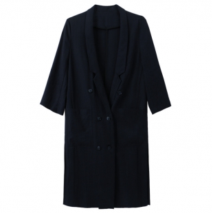 秋季新款品牌女装中长款西装领外套系带长袖显瘦女式风衣女