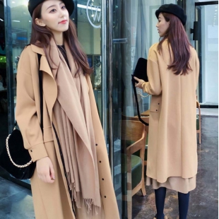 风衣女中长款秋装新款春季韩版气质时尚薄款休闲百搭过膝外套 2件