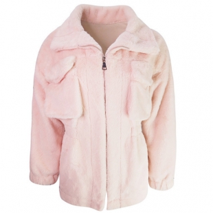 冬季新款长袖翻领小兔貂时尚外套L3215