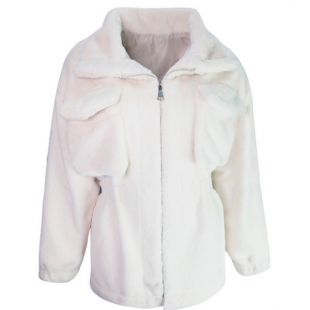 冬季新款长袖翻领小兔貂时尚外套L3215