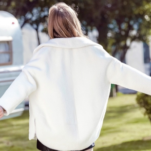 秋冬新款毛呢外套韩版修身西装领加厚黄金貂绒呢子大衣T3002