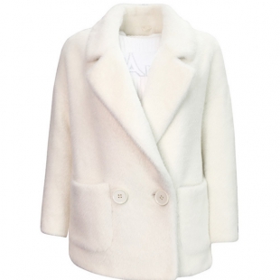 秋冬新款毛呢外套韩版修身西装领加厚黄金貂绒呢子大衣T3002