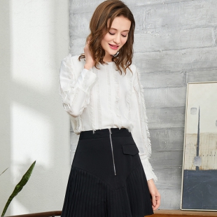 欣缘木子秋装新款韩版五分袖时尚外套系带中长款风衣